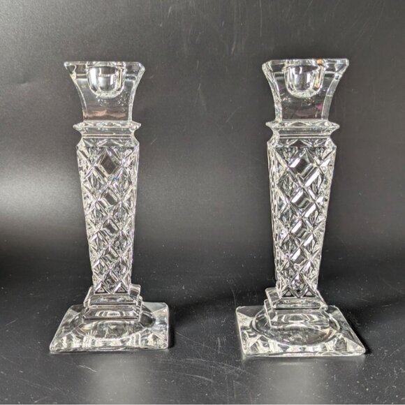 Imperial Estates Vintage Crystal Candlestick Holders Set Of 2 - Picture 1 of 16